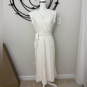 BCBG Cream Sleeveless Midi Dress